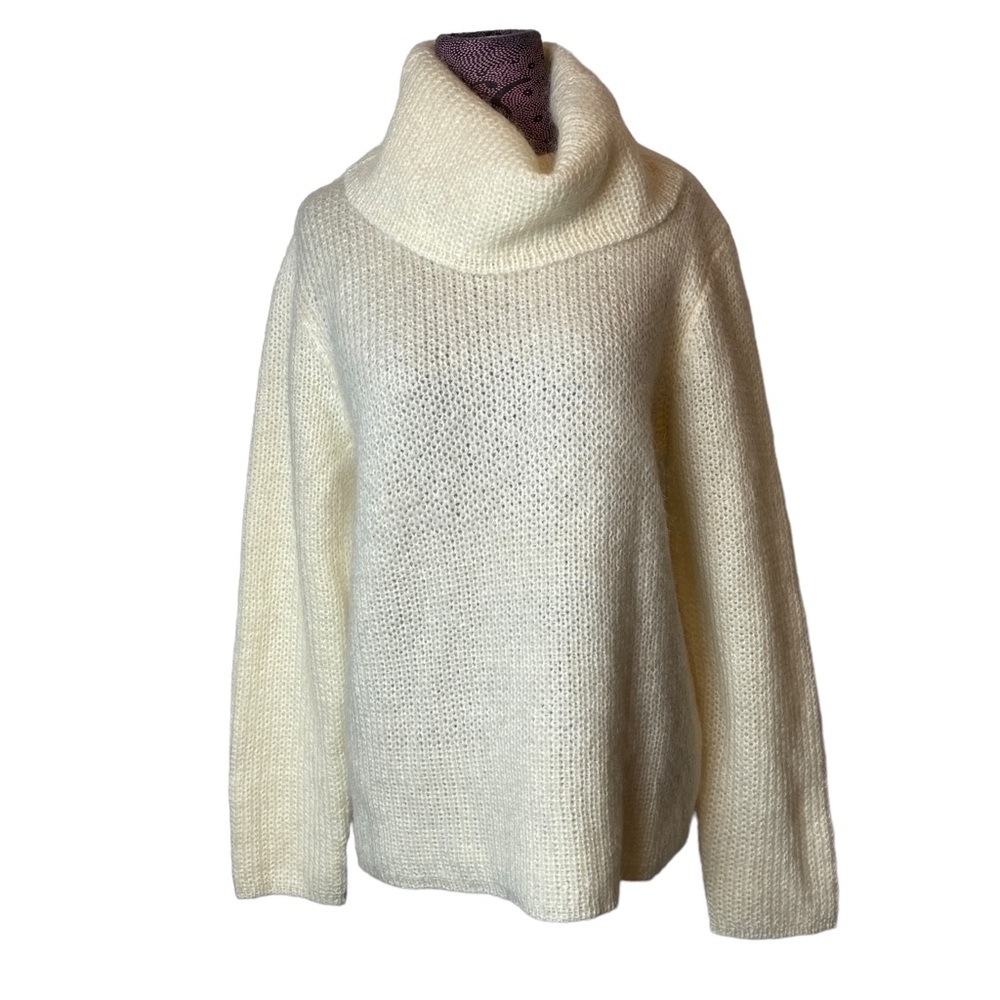 Lauren Ralph Lauren Sz XL Cream Kid Mohair Blend Turtleneck Sweater